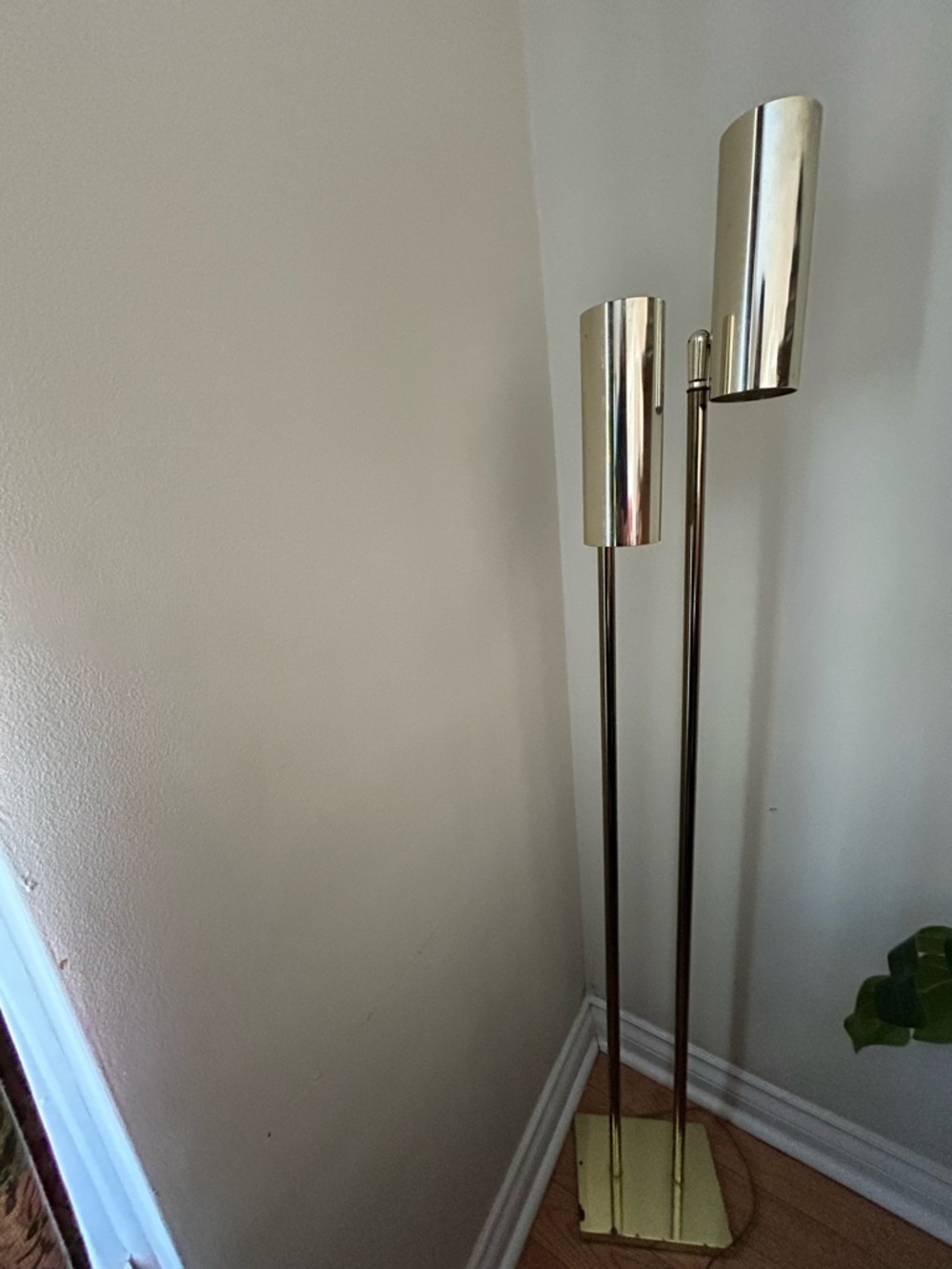 Brass? Double adjustable Torchiere Floor Lamp - Mid-Century Modern